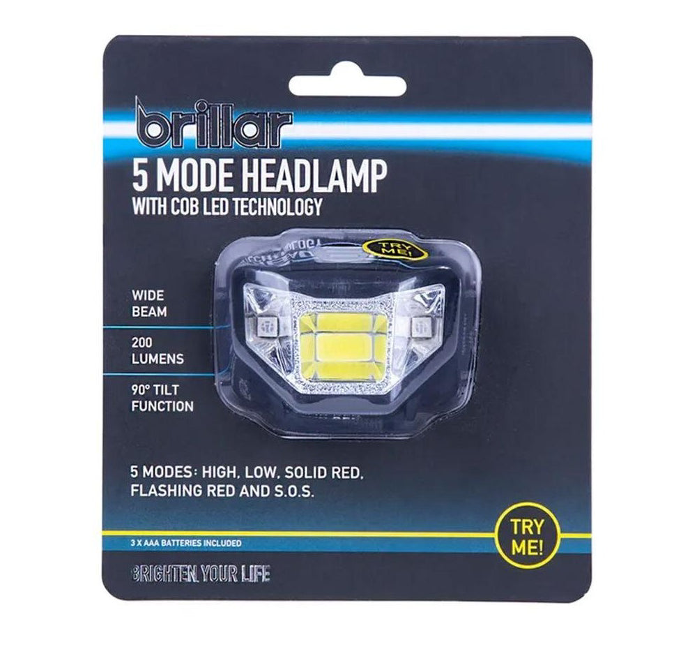 Brillar 5 Mode Headlamp 200 Lumens