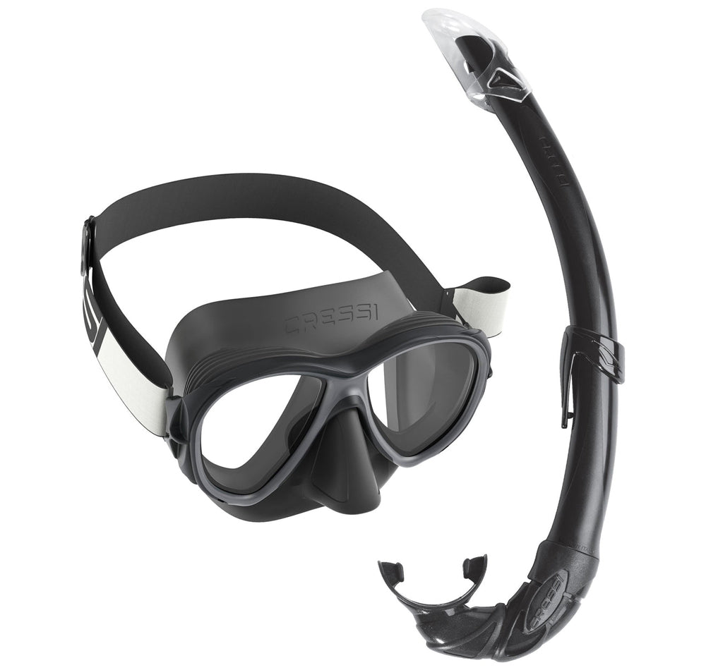 Cressi Samoa + Mexico Mask and Snorkel Set Black/Black