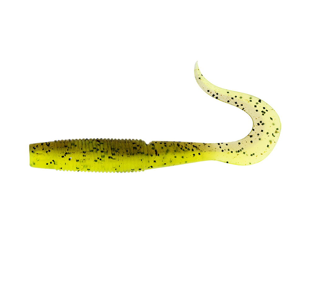 Daiwa Bait Junkie 3&quot; Wave Minnow Soft Plastics GP Chartreuse UV