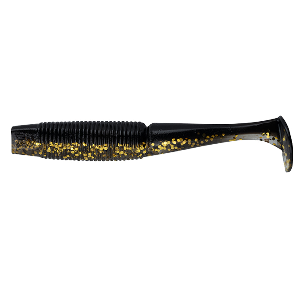 Daiwa Bait Junkie Minnow 2.5&quot; Soft Plastics Black/Gold UV