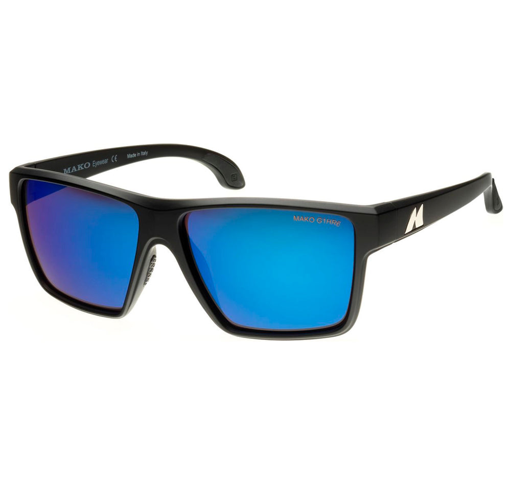 Mako 9611 Cast Matte Black HDIR Sunglasses Brown/Blue Mirror