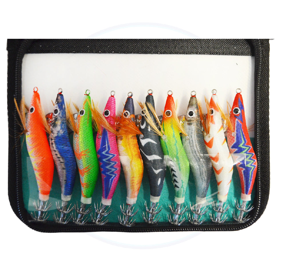 IKA Squid Jig Set 10-Pack Assorted Colours
