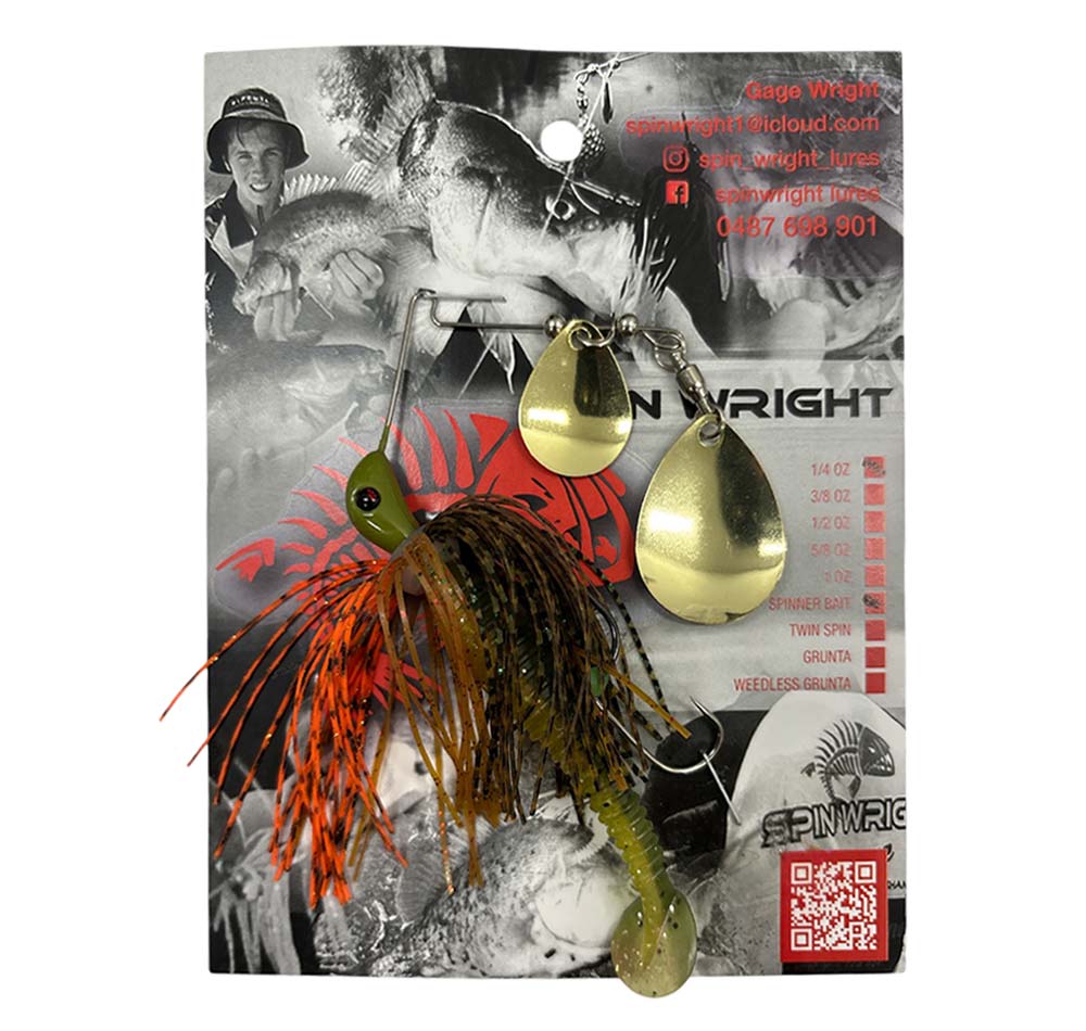 Spin Wright 1/4oz Spinnerbait Double Colorado with 2.5&quot; Paddle Tail