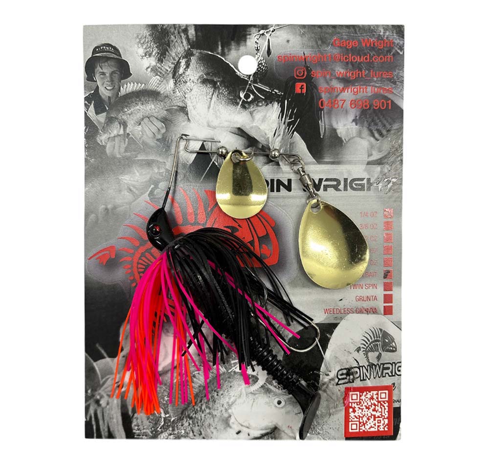 Spin Wright 3/8oz Spinnerbaits Double Colorado with 3&quot; Paddle Tail
