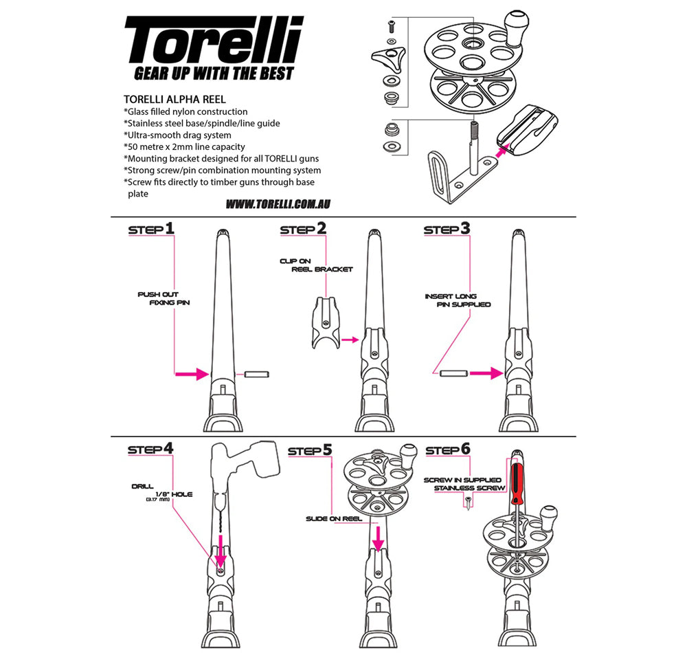 Torelli Alpha Speargun Reel Diagram