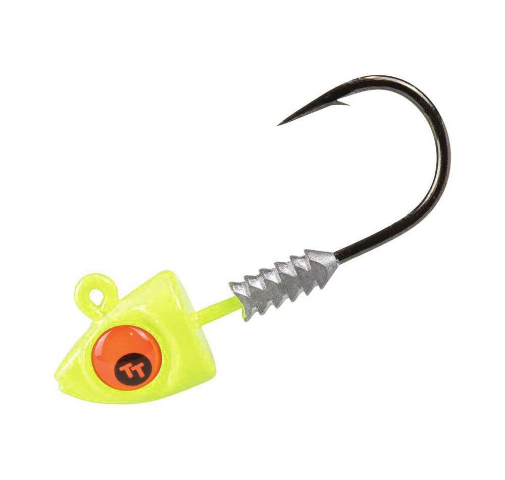 TT Big EyeZ Jig Head Chartreuse Red Eyez