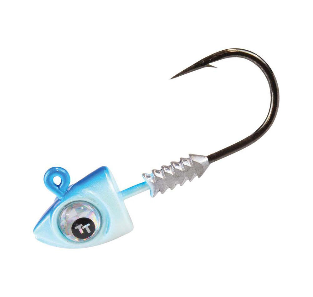 TT Big EyeZ Jig Head Pearl/Blue Silver Eyez