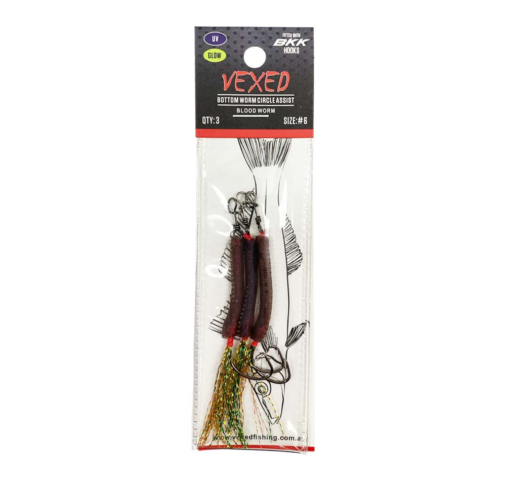 Vexed Bottom Worm Circle Assist Hooks Size #6