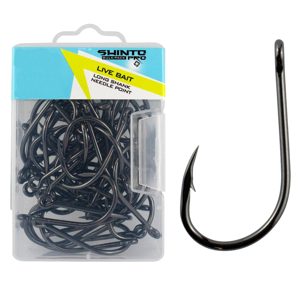 bulk fishing hooks nz Shinto Pro Live Bait Long Shank Hook Bulk Pack