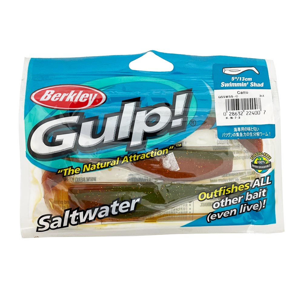 Berkley Gulp Swimmin Shad 5&quot; Soft Plastics Camo