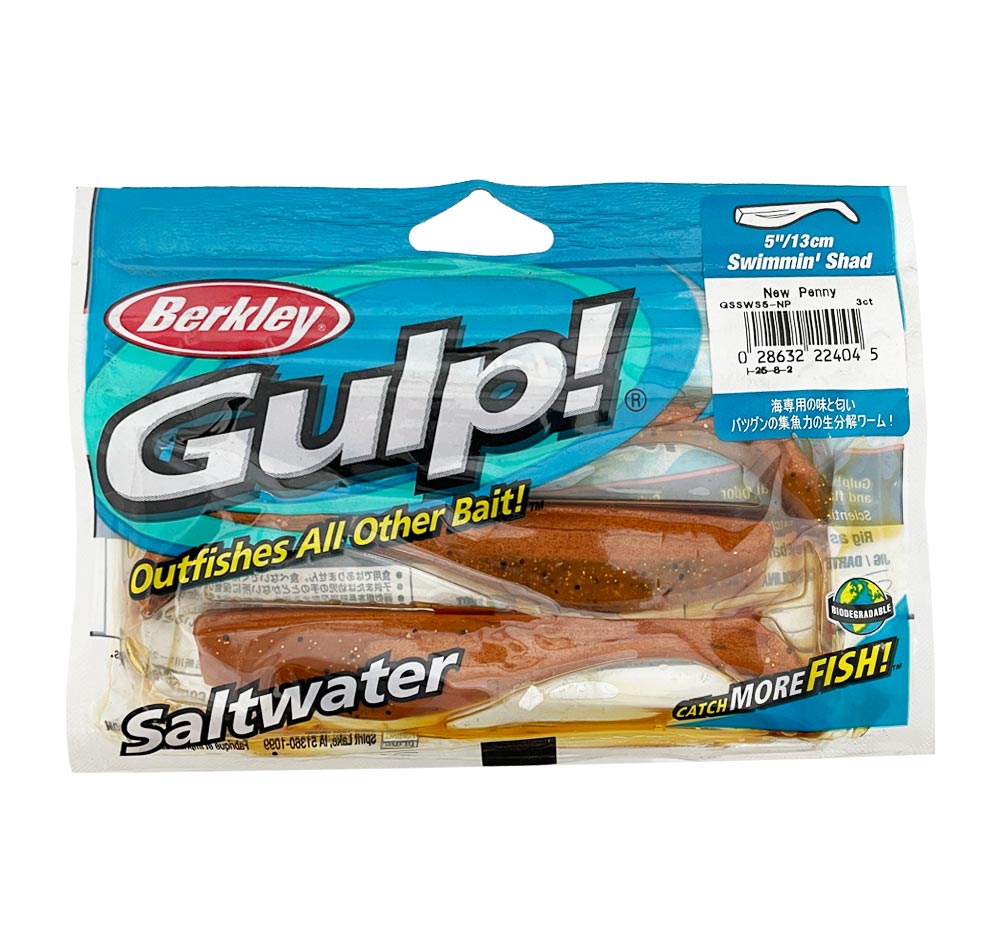 Berkley Gulp Swimmin Shad 5&quot; Soft Plastics New Penny