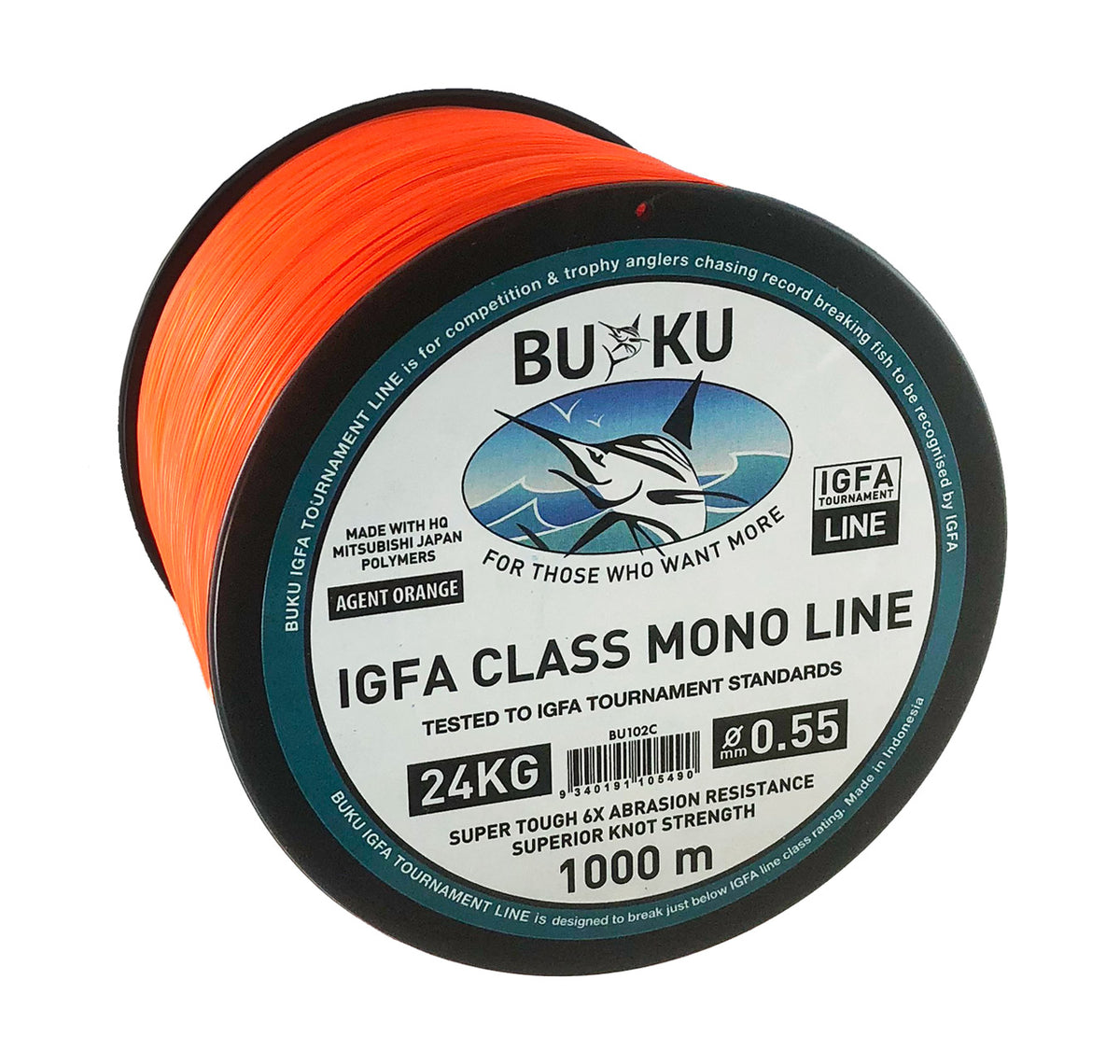 Buku IGFA Class Mono Line 1000m Agent Orange