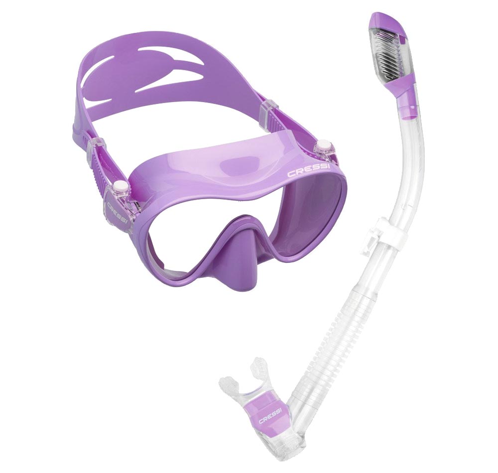 Cressi F1 + Dry MS set Lilac