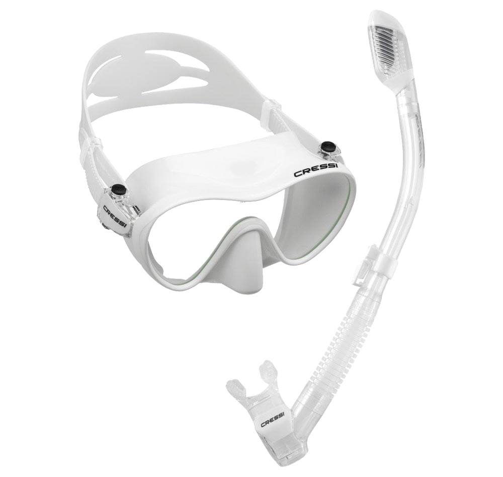 Cressi F1 + Dry MS set White