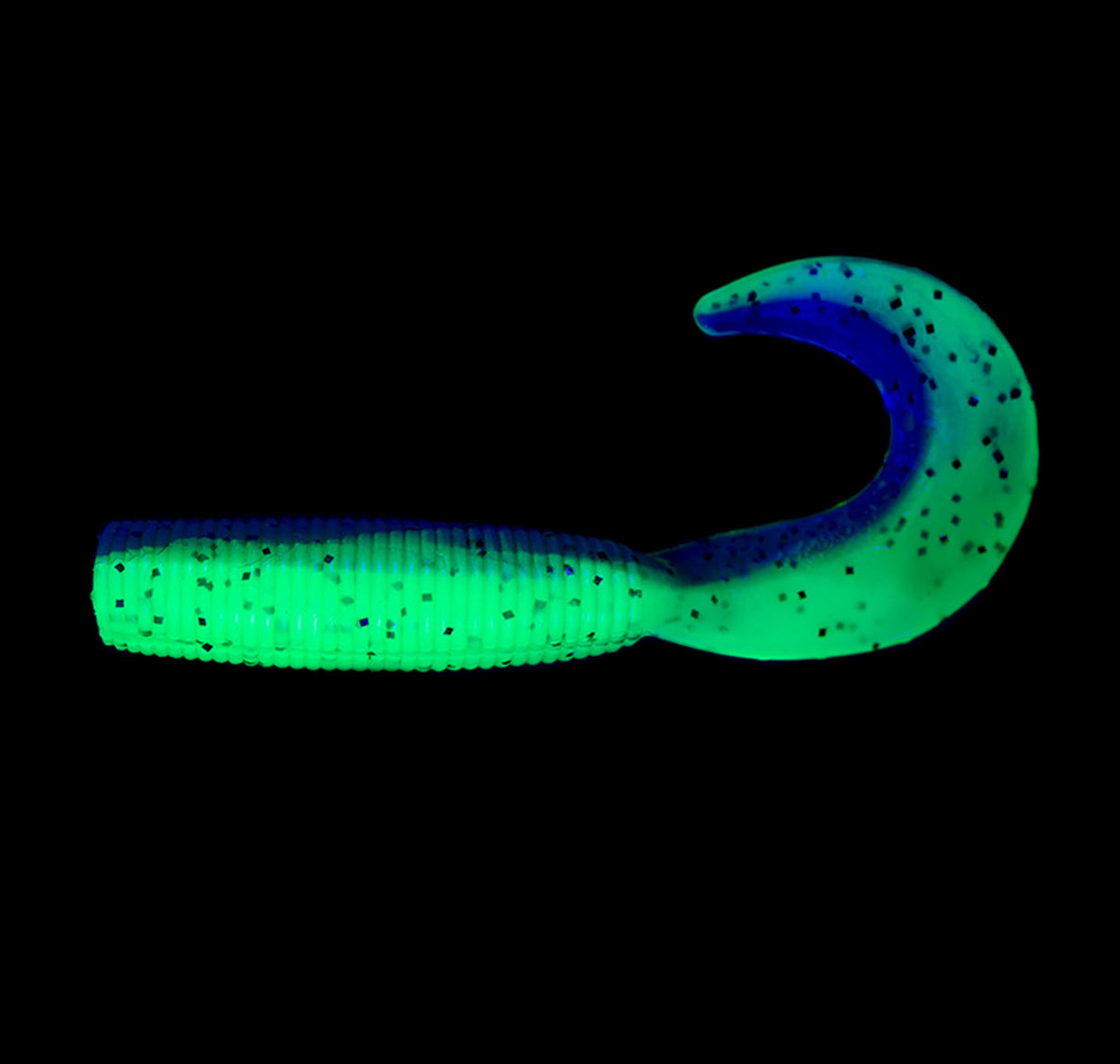 2.5&quot; Grub GP Chartreuse UV Under UV Light