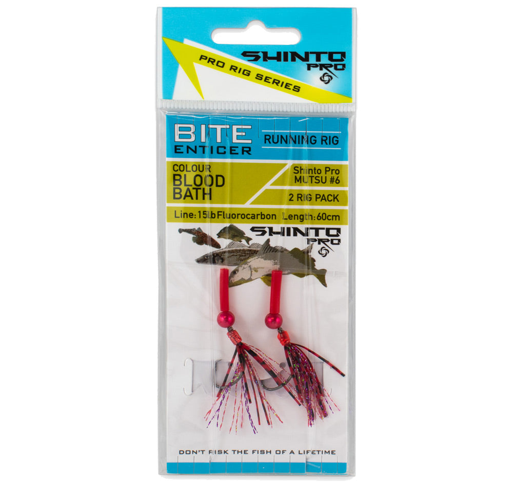 Shinto Pro Bite Enticer Running Mutsu Circle Rig 2pk Size #6 Blood Bath