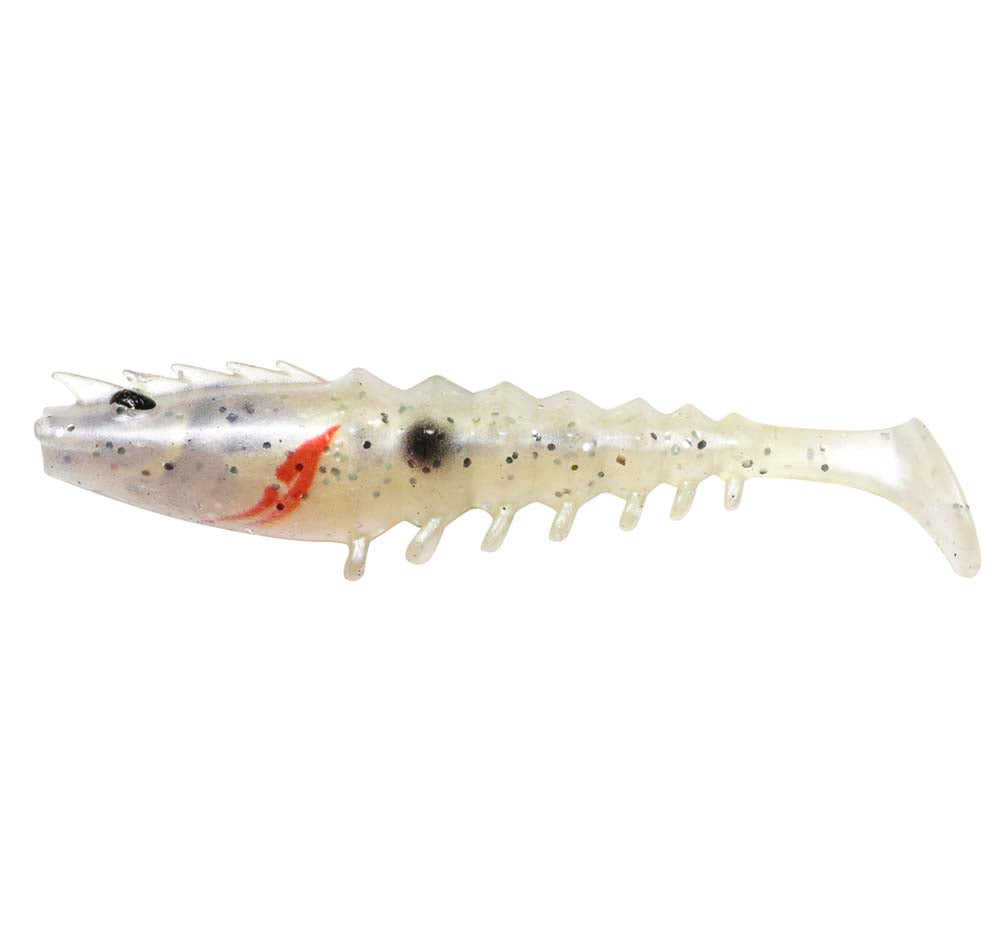 Squidgies Prawn Paddle Tail Soft Plastics Colour White Bait