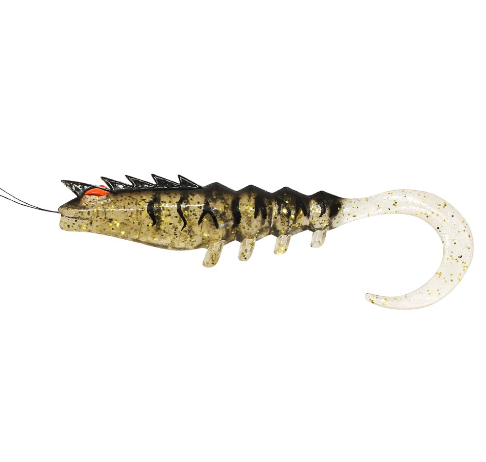 Squidgies Pro Range Prawn Wriggler Tail Soft Plastics Colour Black Gold